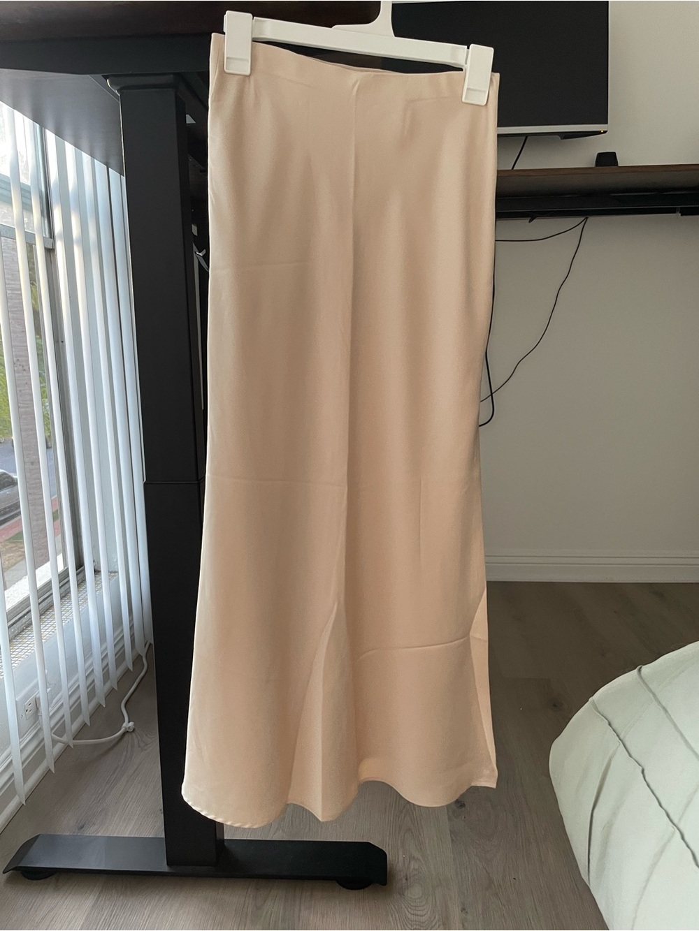 Abercrombie & Fitch Neutral Beige Satin Slip Skirt